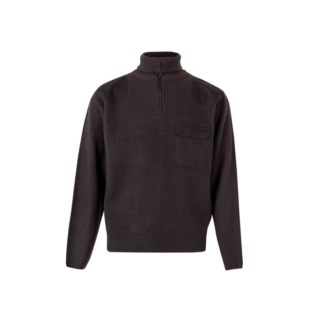 Jersey de punto grueso cuello alto con cremallera Velilla 101
