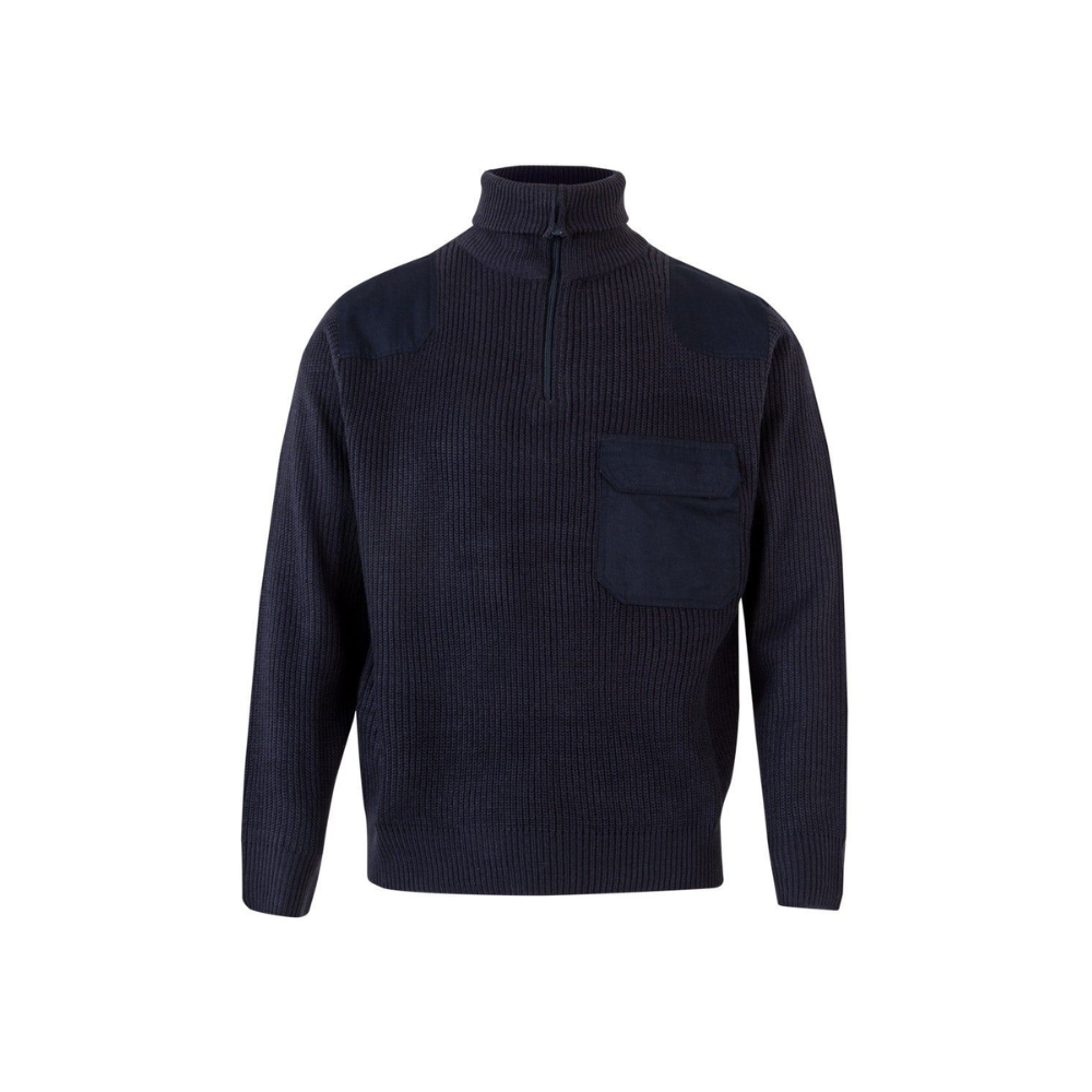 Jersey de punto grueso cuello alto con cremallera Velilla 101