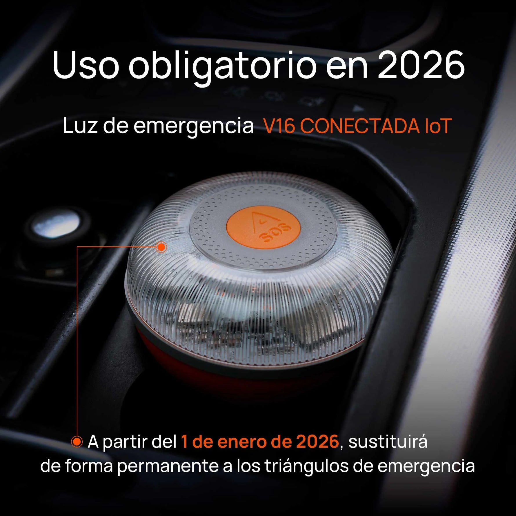 Baliza FlashLED SOS V16 IoT Conectada | Certificada por la DGT y Compatible con DGT 3.0