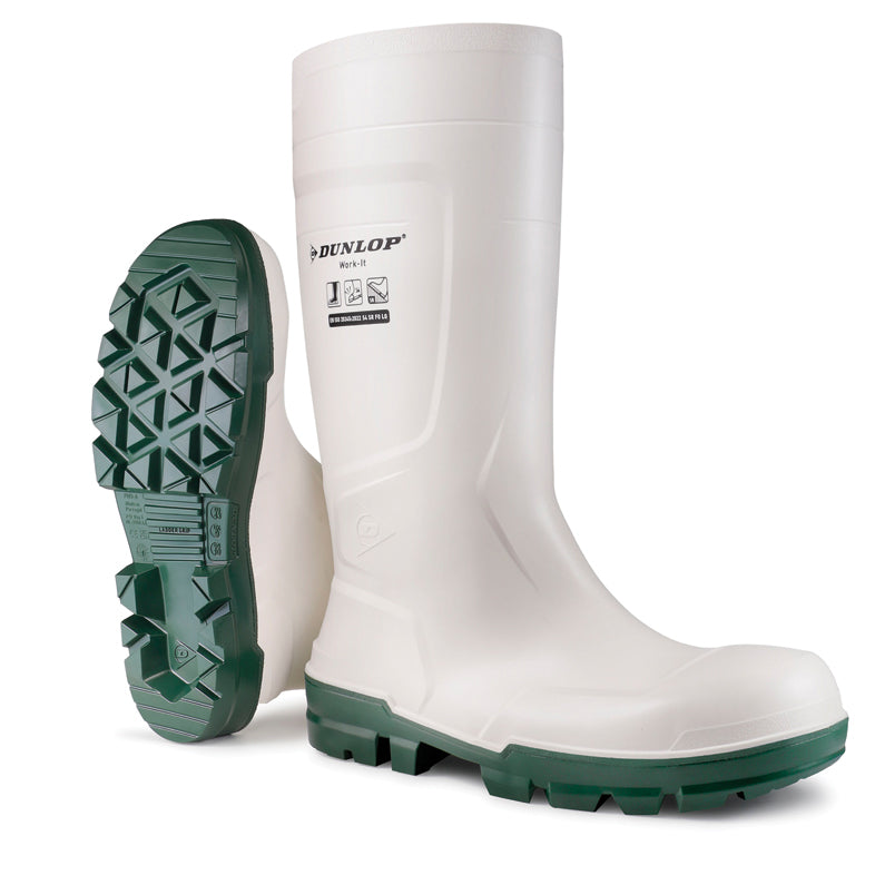 Bota de segurança de cano alto em PVC/Nitrila branca