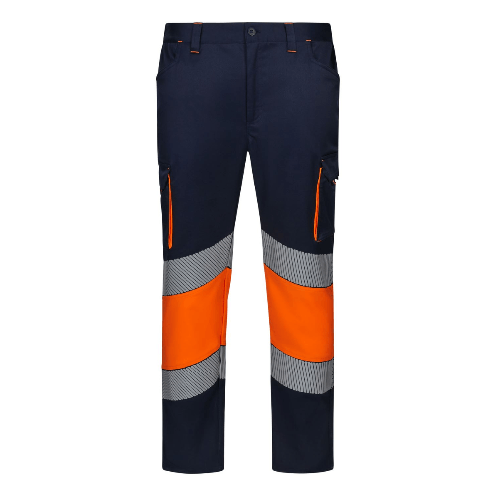 Pantalón stretch bicolor con cintas segmentadas Velilla 303008S