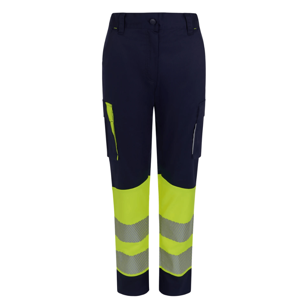 Pantalón stretch reciclado bicolor con cintas segmentadas mujer Velilla 303032SW
