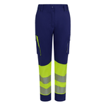 Pantalón stretch reciclado bicolor con cintas segmentadas mujer Velilla 303032SW