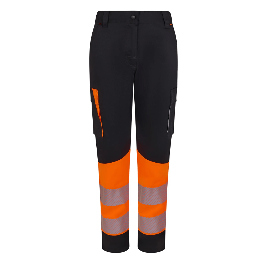 Pantalón stretch reciclado bicolor con cintas segmentadas mujer Velilla 303032SW