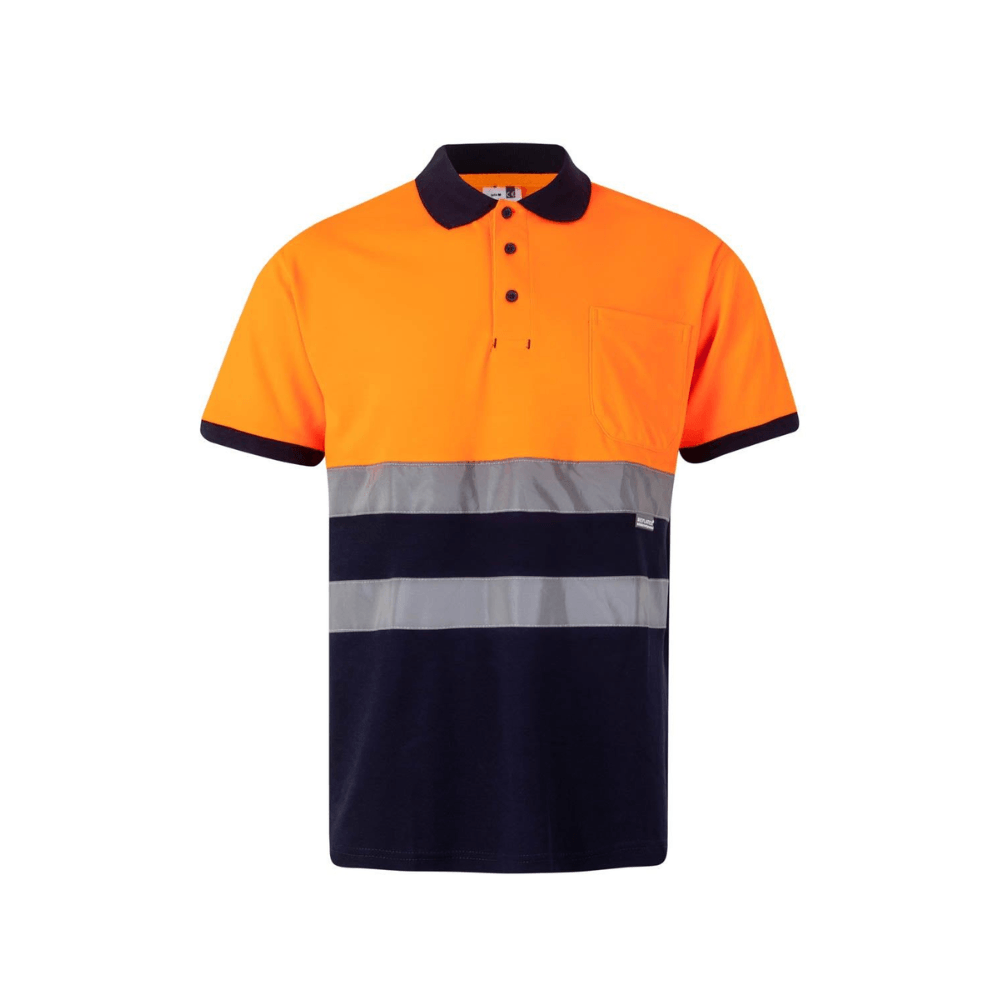 Polo algodón bicolor manga corta reflectante Velilla 305513