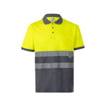 Polo algodón bicolor manga corta reflectante Velilla 305513