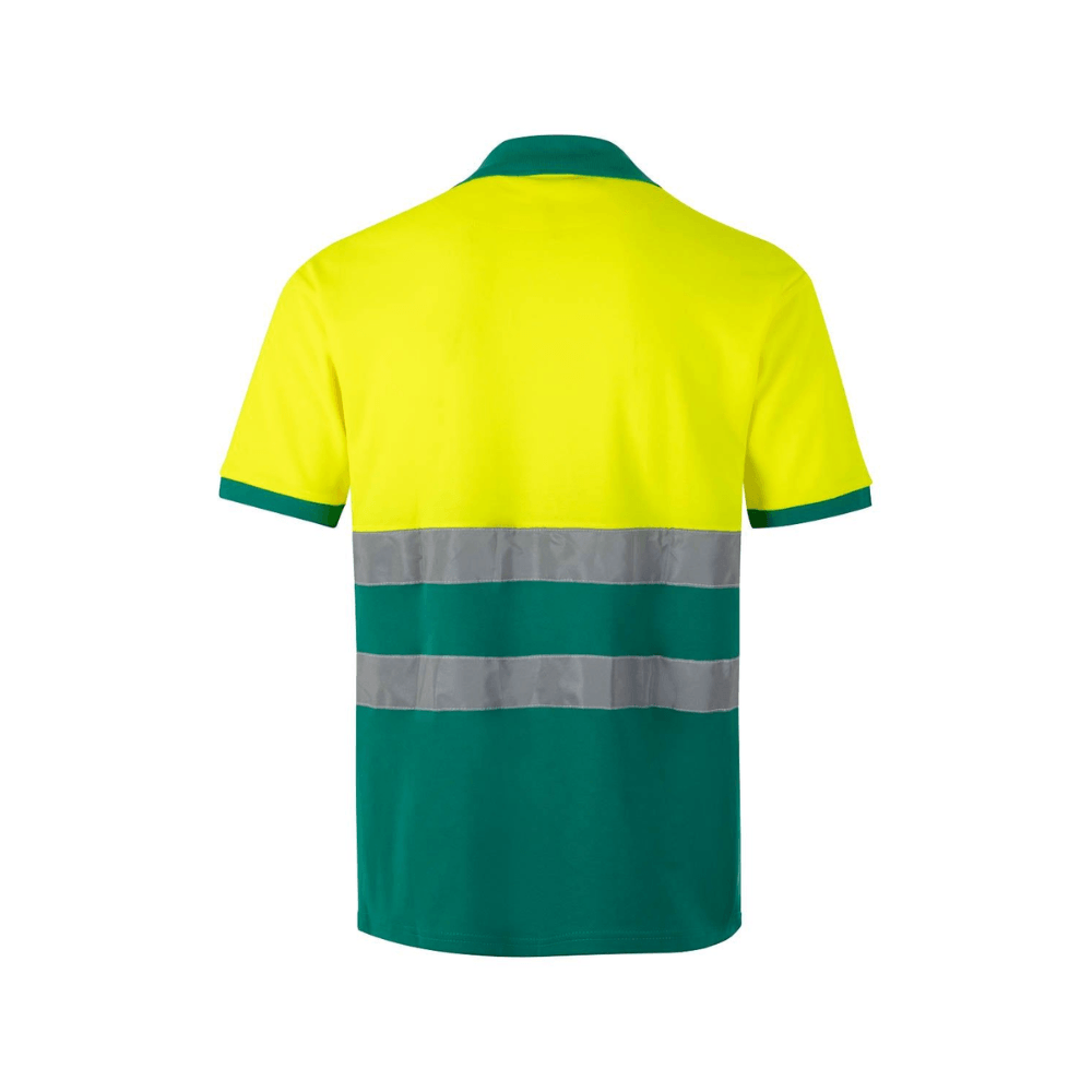 Polo algodón bicolor manga corta reflectante Velilla 305513