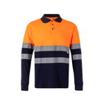 Polo algodão bicolor manga comprida refletor Velilla 305515