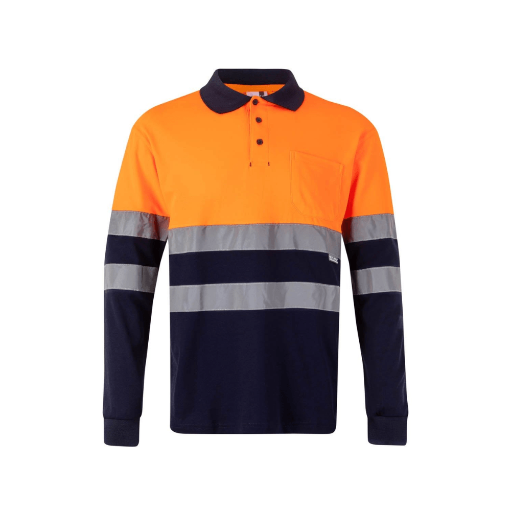 Polo algodão bicolor manga comprida refletor Velilla 305515