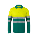 Polo algodão bicolor manga comprida refletor Velilla 305515