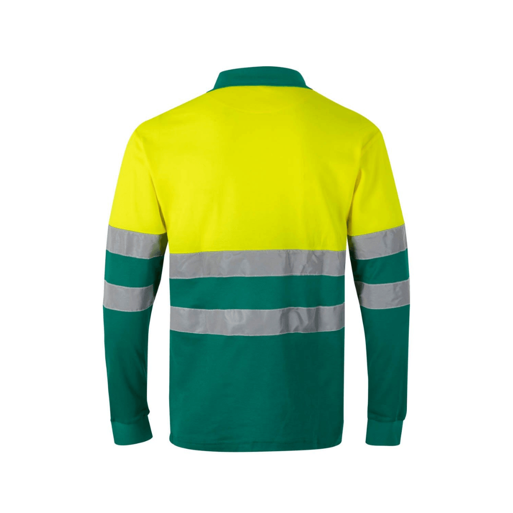 Polo algodão bicolor manga comprida refletor Velilla 305515