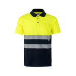 Polo bicolor manga corta reflectante Velilla 173