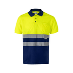 Polo bicolor manga corta reflectante Velilla 173