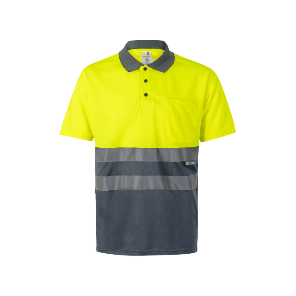Polo bicolor manga corta reflectante Velilla 173