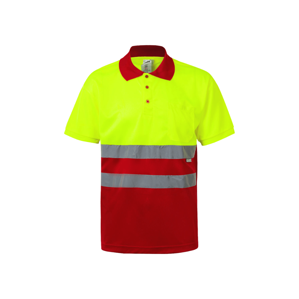 Polo bicolor manga corta reflectante Velilla 173