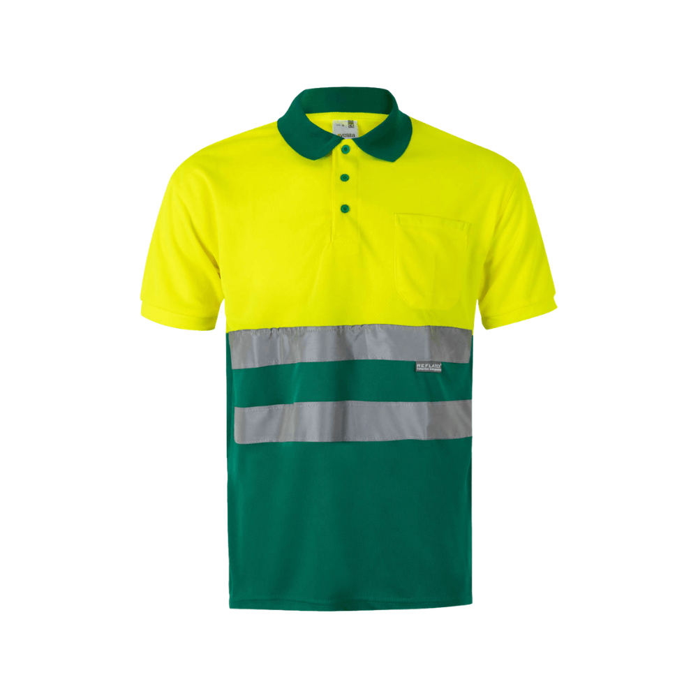 Polo bicolor manga corta reflectante Velilla 173