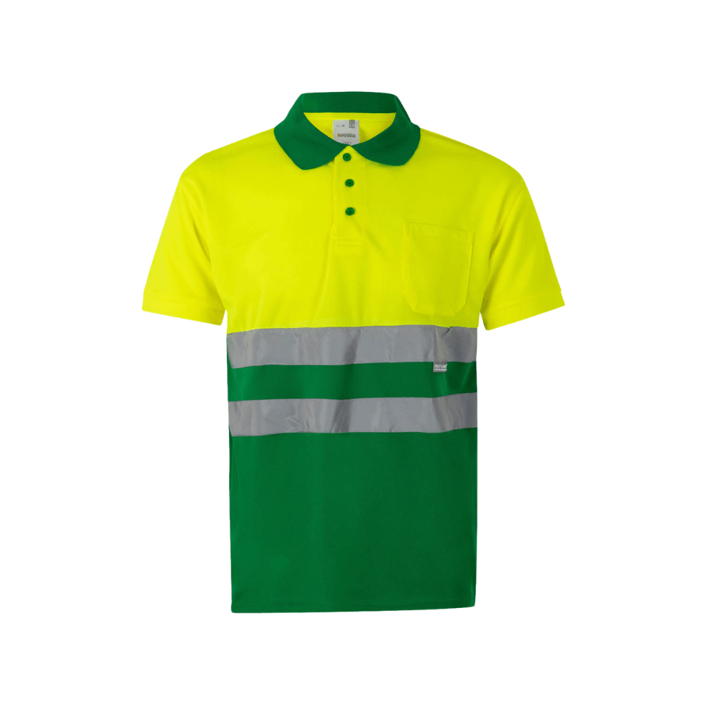 Polo bicolor manga corta reflectante Velilla 173