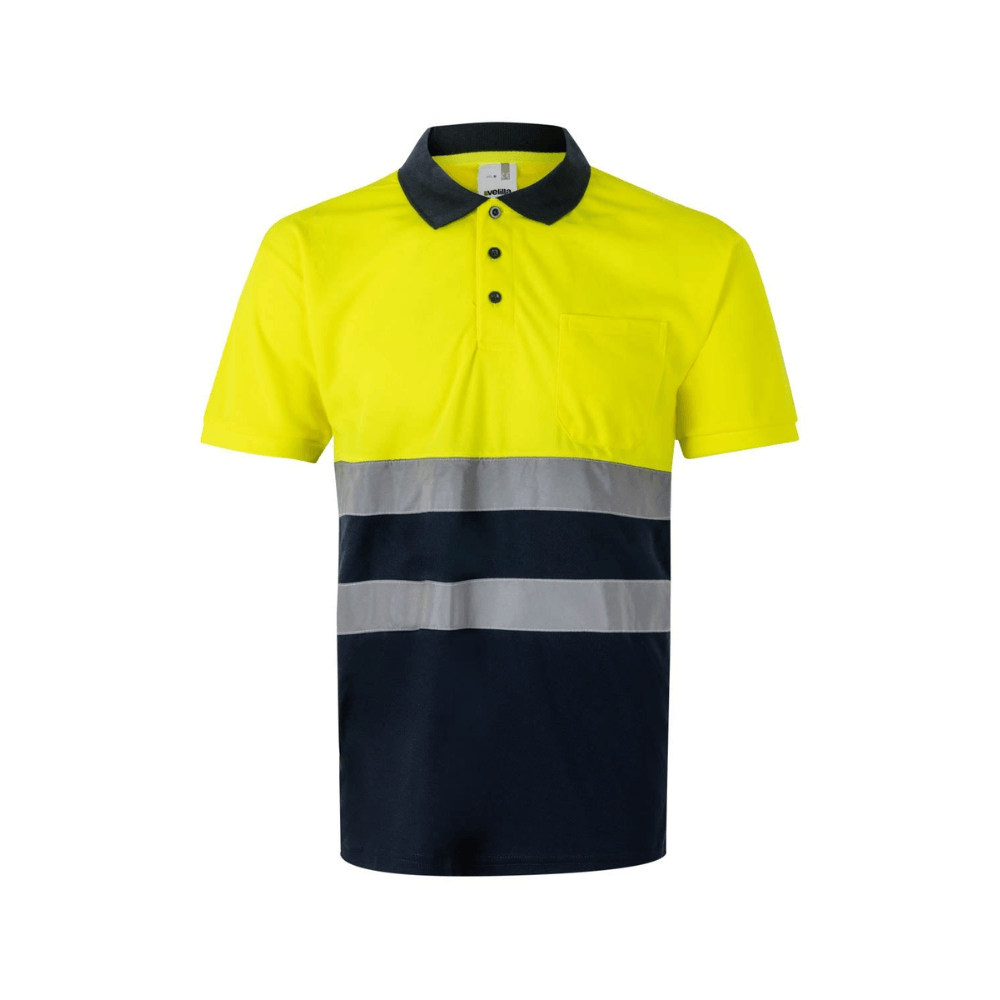 Polo bicolor manga corta reflectante Velilla 305504