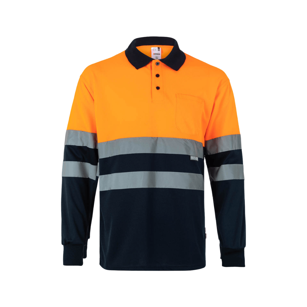 Polo bicolor manga larga reflectante Velilla 175
