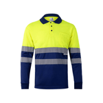 Polo bicolor manga larga reflectante Velilla 175