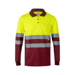 Polo bicolor manga larga reflectante Velilla 175