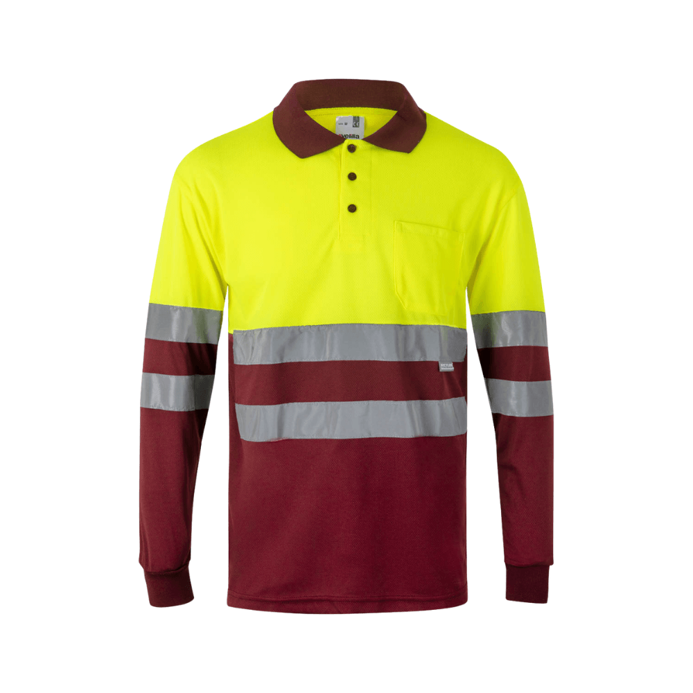 Polo bicolor manga larga reflectante Velilla 175