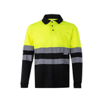 Polo bicolor manga larga reflectante Velilla 175