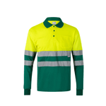 Polo bicolor manga larga reflectante Velilla 175