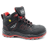 Bota ESD S3 em nobuck preto com reforço vermelho, sola HRO 300ºC – ERANDIO SAFETOP 248