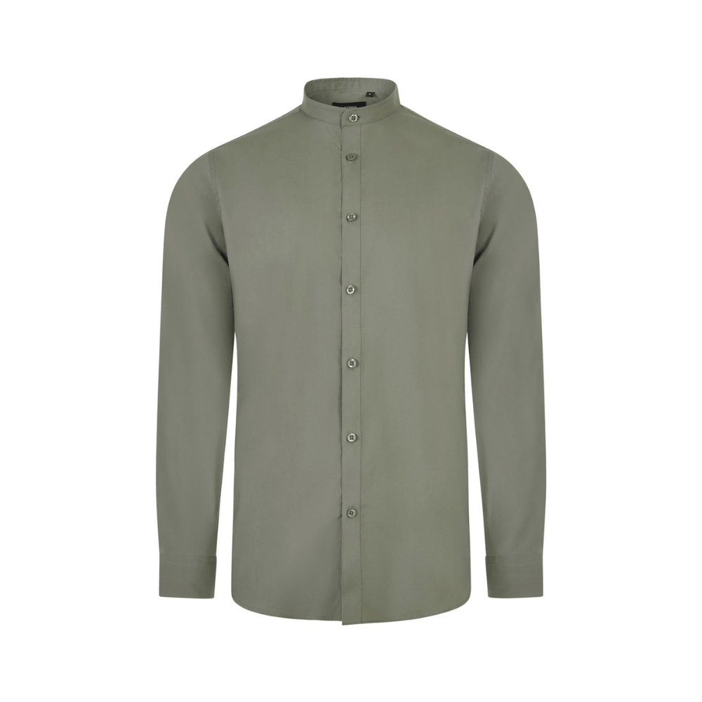 Camisa cuello tirilla stretch manga larga hombre Velilla 405013S