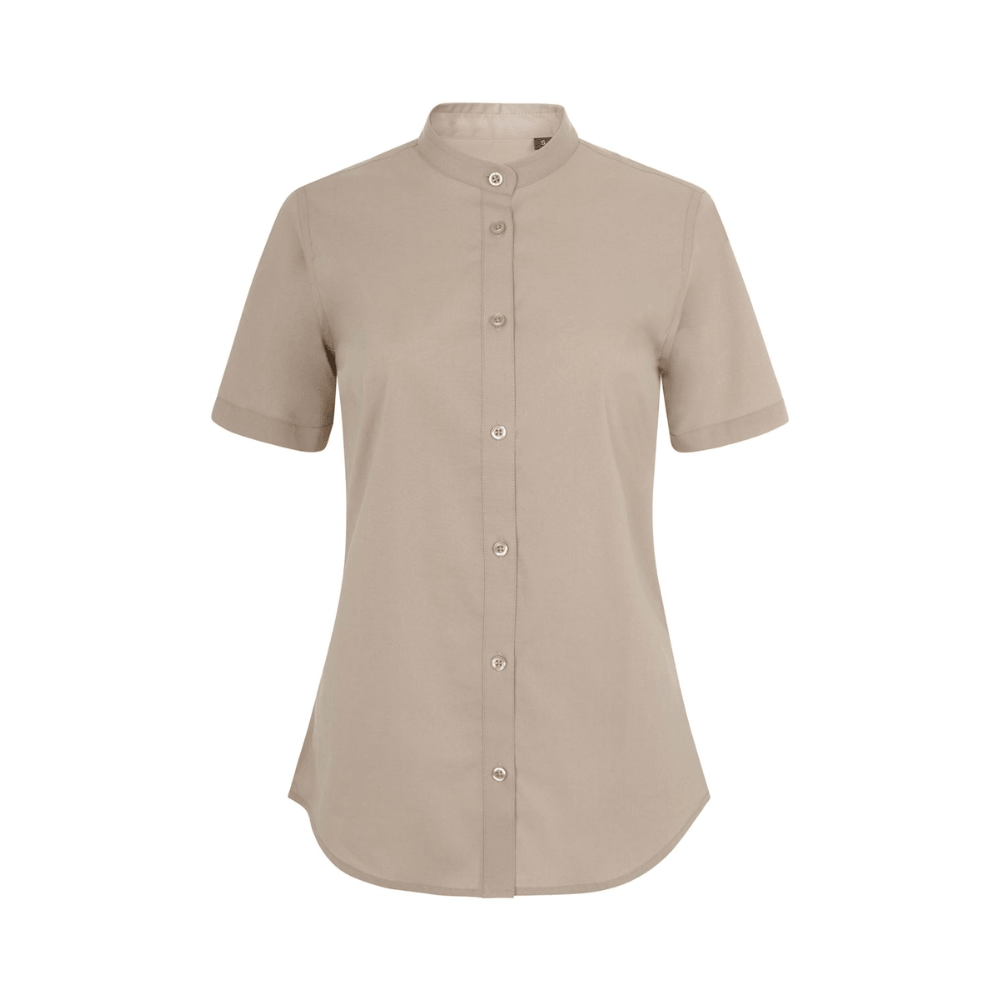 Camisa cuello tirilla stretch manga corta mujer Velilla 405014S