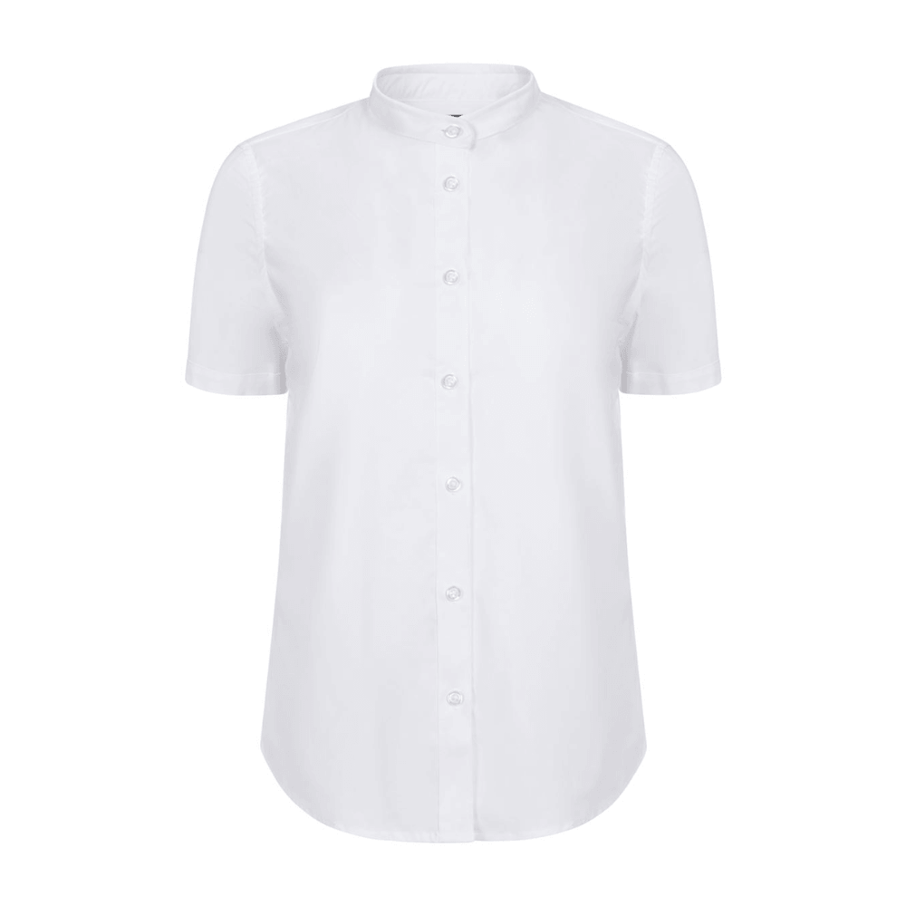 Camisa cuello tirilla stretch manga corta mujer Velilla 405014S