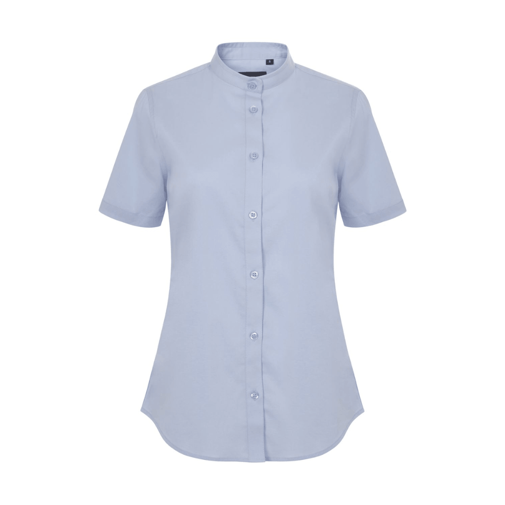 Camisa cuello tirilla stretch manga corta mujer Velilla 405014S