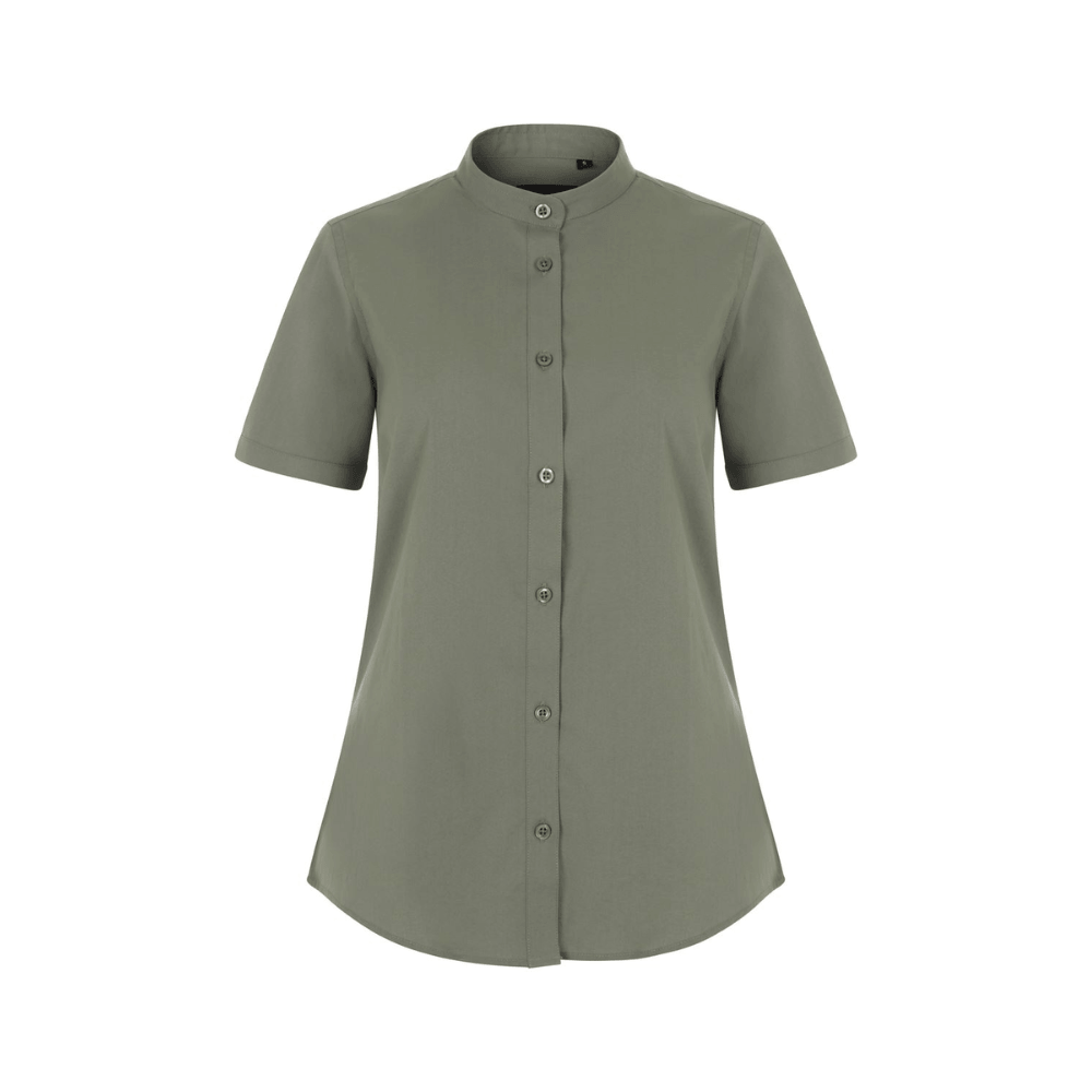 Camisa cuello tirilla stretch manga corta mujer Velilla 405014S