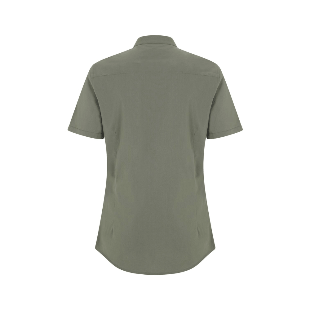 Camisa cuello tirilla stretch manga corta mujer Velilla 405014S