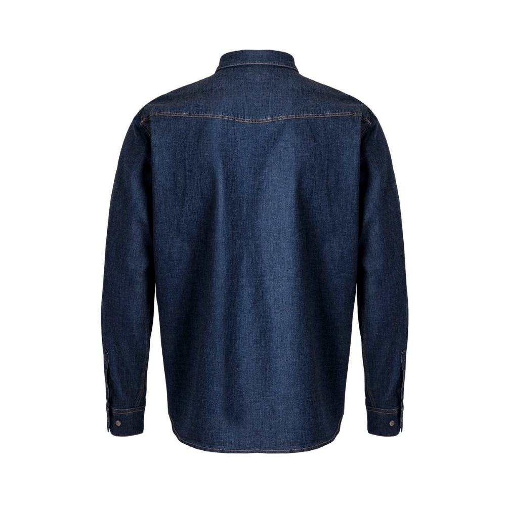 Camisa de ganga stretch de manga comprida para homem Velilla 405006S