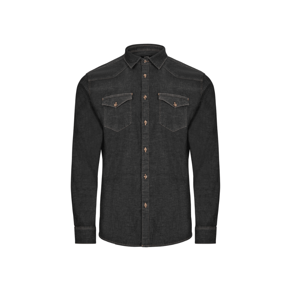 Camisa de ganga stretch de manga comprida para homem Velilla 405006S
