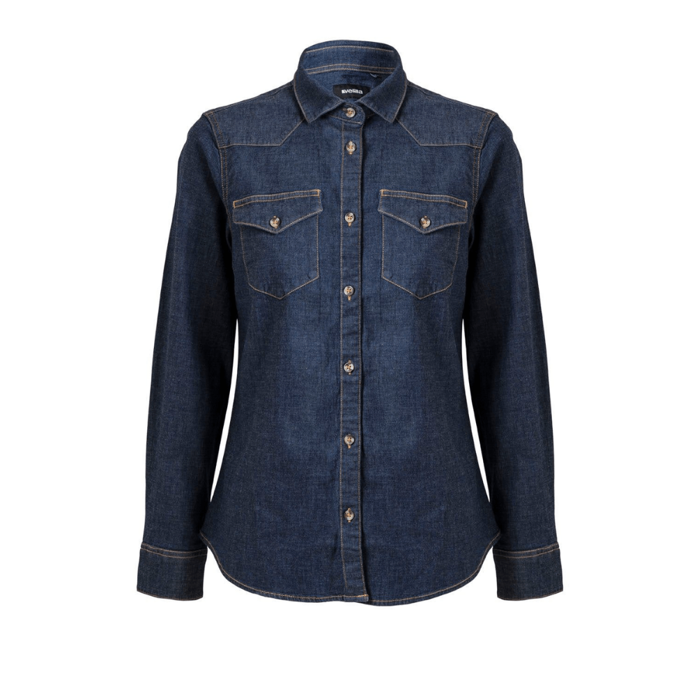 Camisa denim stretch manga larga mujer Velilla 405007S