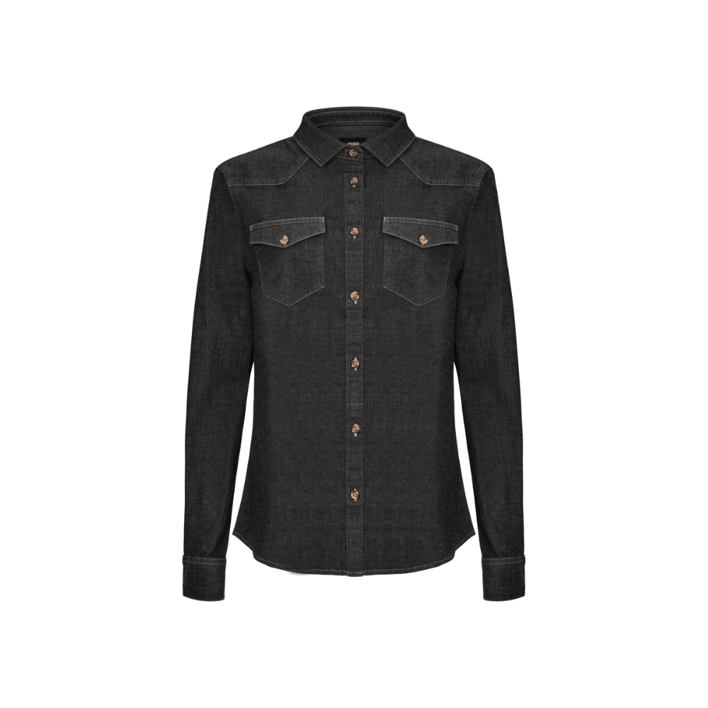 Camisa denim stretch manga larga mujer Velilla 405007S
