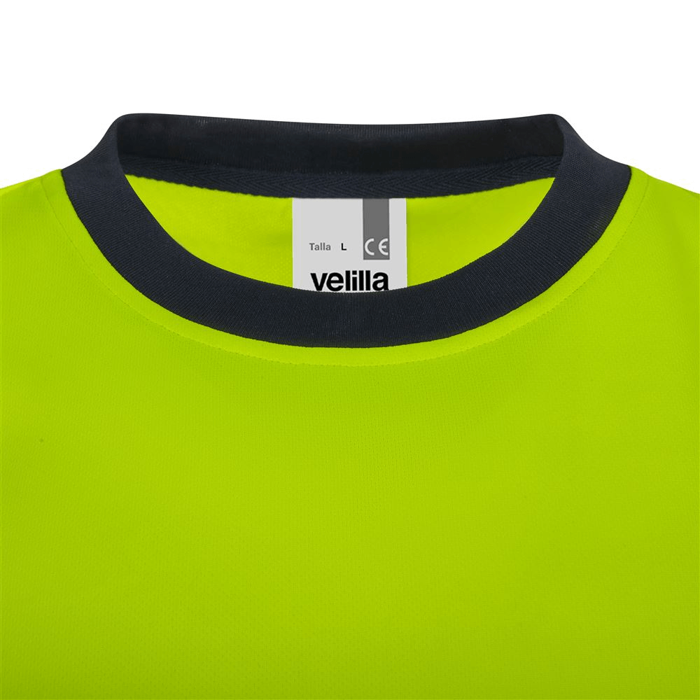 Camiseta poliéster reciclado bicolor manga corta con cintas segmentadas Velilla 305633