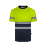 Camiseta poliéster reciclado bicolor manga corta con cintas segmentadas Velilla 305633