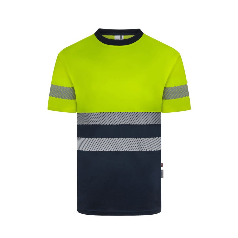 Camiseta poliéster reciclado bicolor manga corta con cintas segmentadas Velilla 305633
