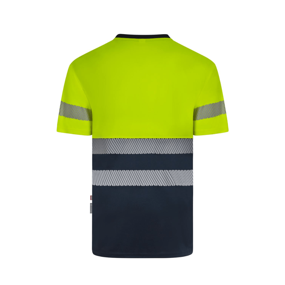 Camiseta poliéster reciclado bicolor manga corta con cintas segmentadas Velilla 305633