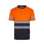 Camiseta poliéster reciclado bicolor manga corta con cintas segmentadas Velilla 305633