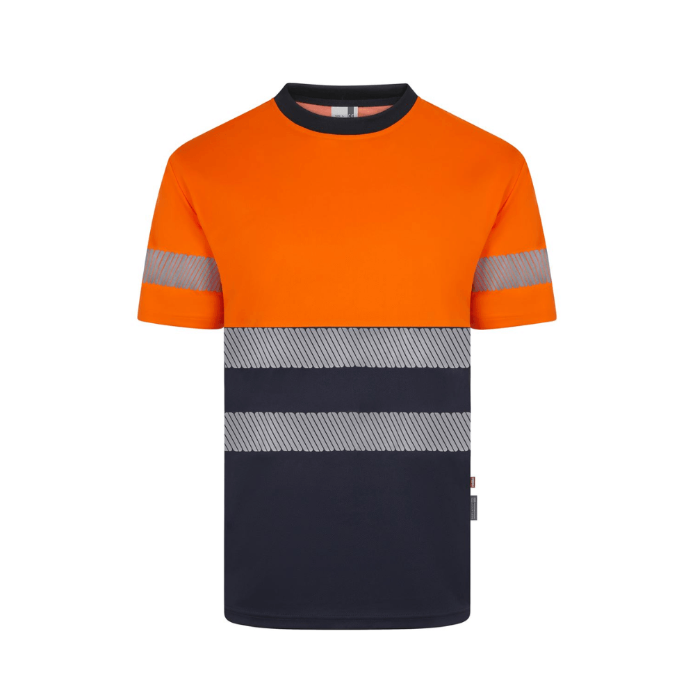 Camiseta poliéster reciclado bicolor manga corta con cintas segmentadas Velilla 305633