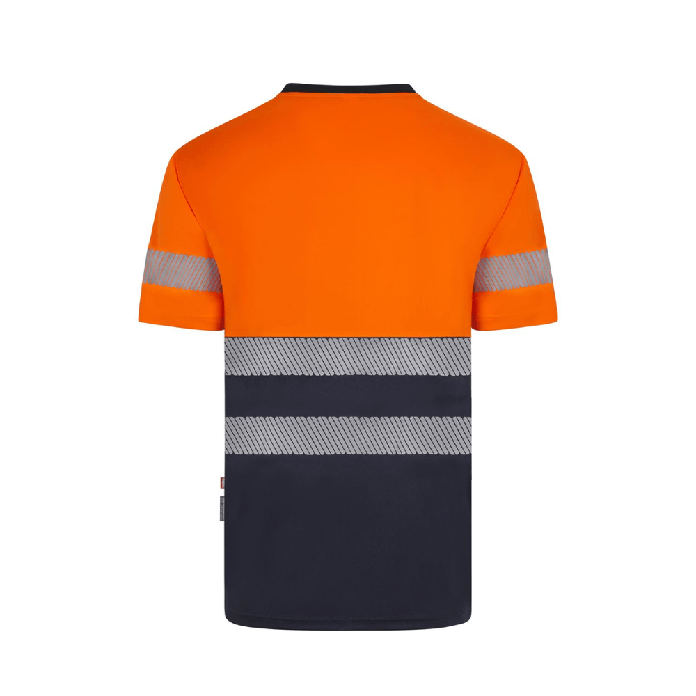 Camiseta poliéster reciclado bicolor manga corta con cintas segmentadas Velilla 305633