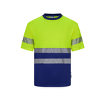 Camiseta poliéster reciclado bicolor manga corta con cintas segmentadas Velilla 305633