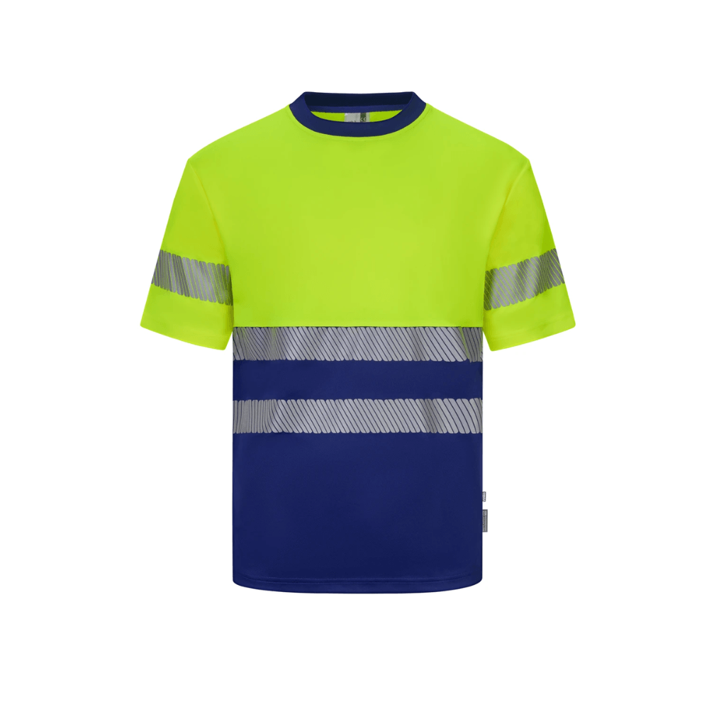 Camiseta poliéster reciclado bicolor manga corta con cintas segmentadas Velilla 305633