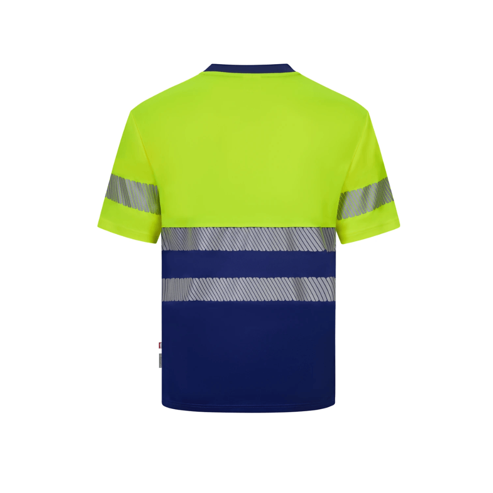 Camiseta poliéster reciclado bicolor manga corta con cintas segmentadas Velilla 305633