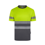 Camiseta poliéster reciclado bicolor manga corta con cintas segmentadas Velilla 305633
